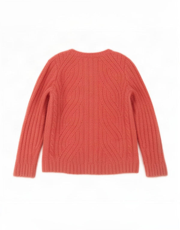 Maglione maglione con scollo a V da donna Marks & Spencer UK 12 Poliestere rosa medio