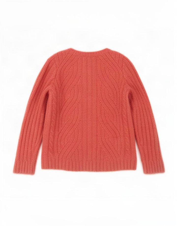 Maglione maglione con scollo a V da donna Marks & Spencer UK 12 Poliestere rosa medio