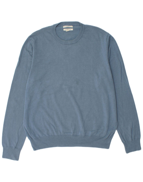 Maglione maglione girocollo da uomo Marks & Spencer XL in cotone blu