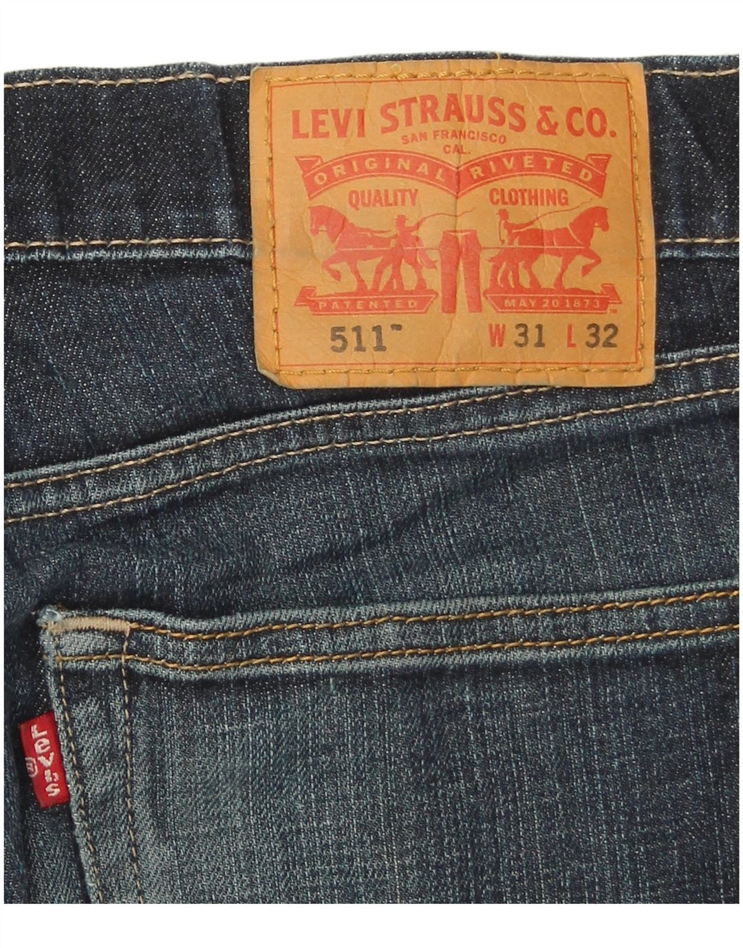Levi's Uomo 511 Slim Jeans W31 L32 Cotone Blu