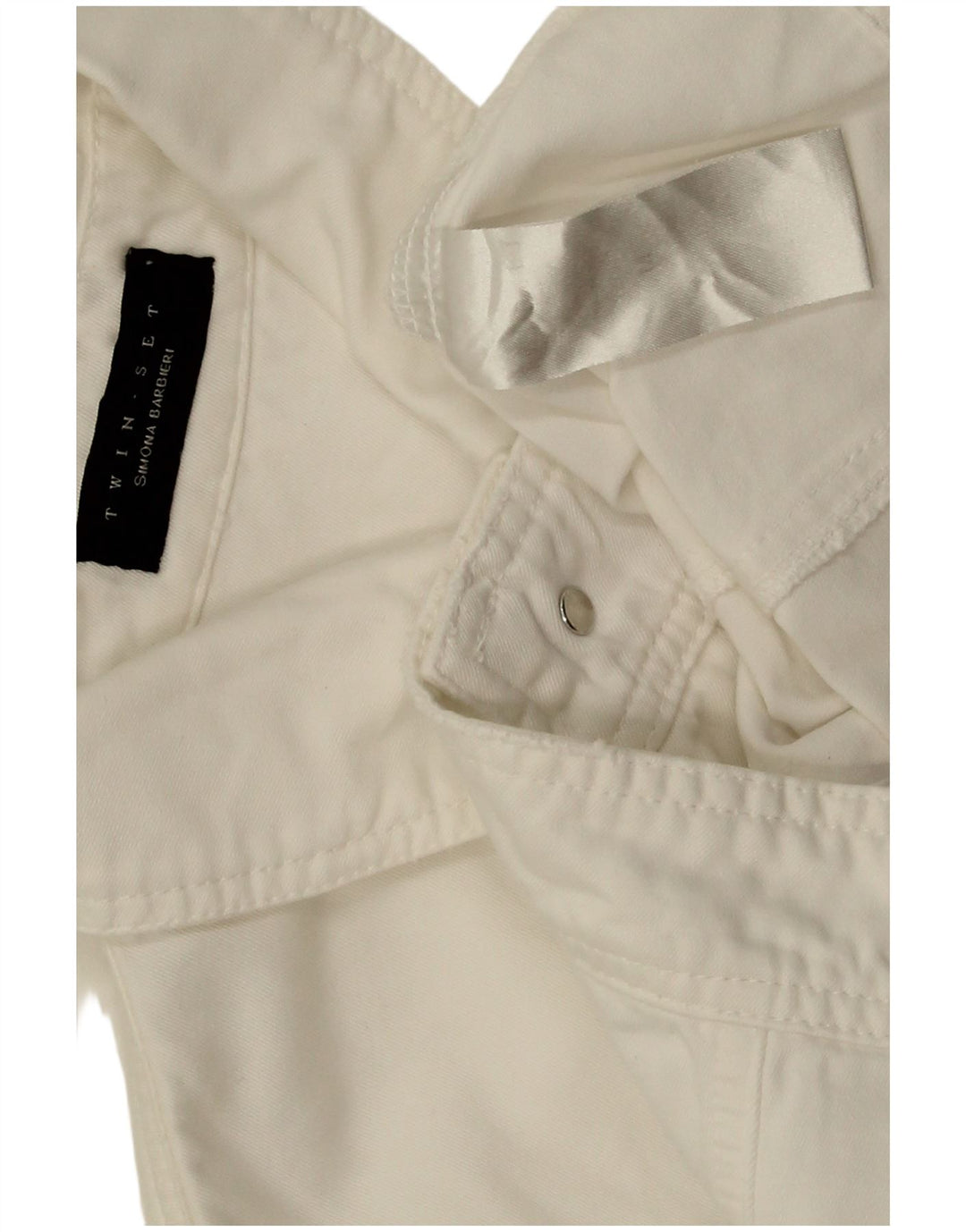 Giacca in denim corta da donna Twin-Set UK 12 Medium White