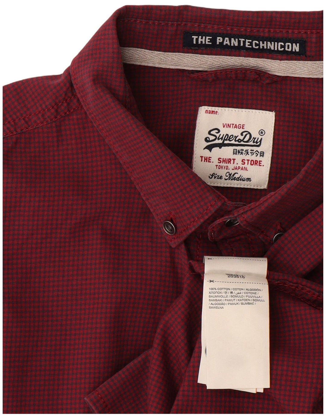 Camicia da uomo Superdry in cotone a quadretti bordeaux medio