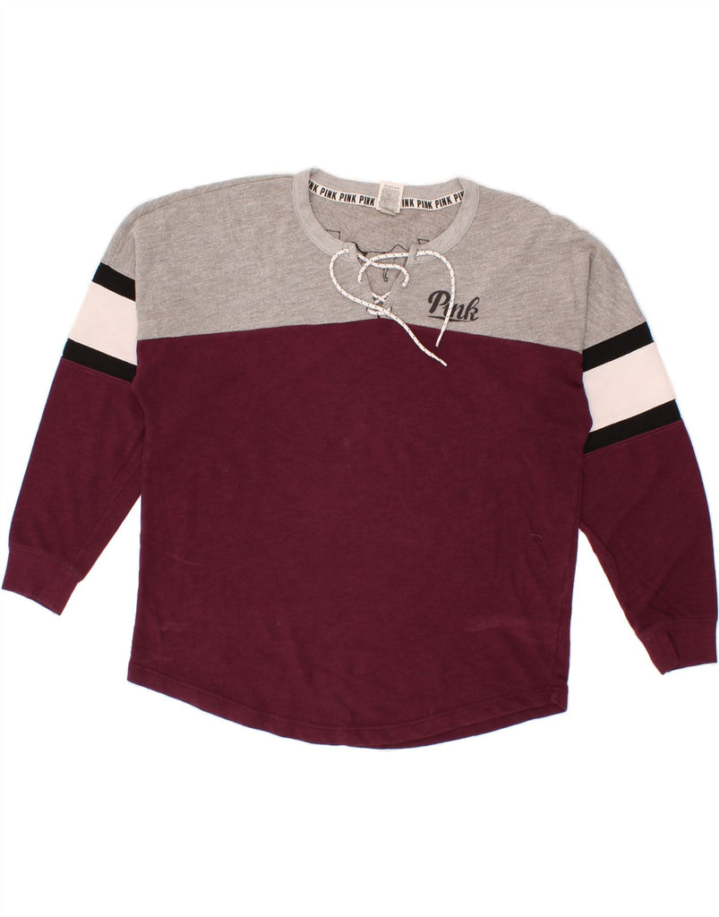 VICTORIAS SECRET Womens Pink Graphic Top Long Sleeve UK 16 Large Purple Vintage Victorias Secret and Second-Hand Victorias Secret from Messina Hembry 