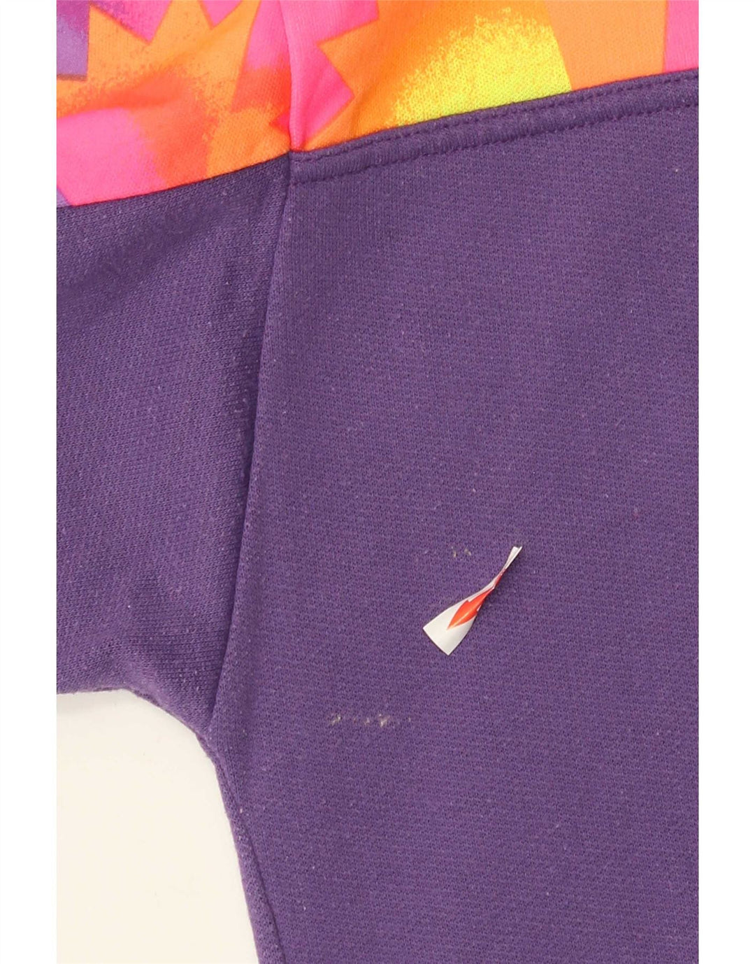 Felpa vintage da uomo con zip e collo maglione medio viola geometrico
