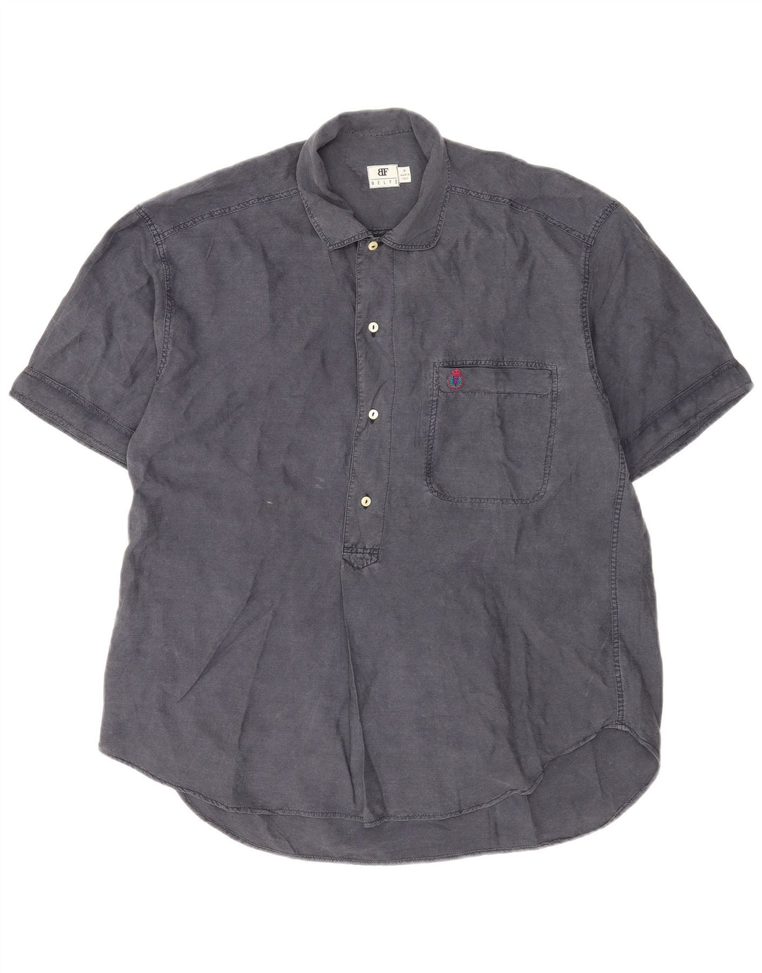 Camicia pullover a maniche corte da uomo Belfe & Belfe in seta grigio medio