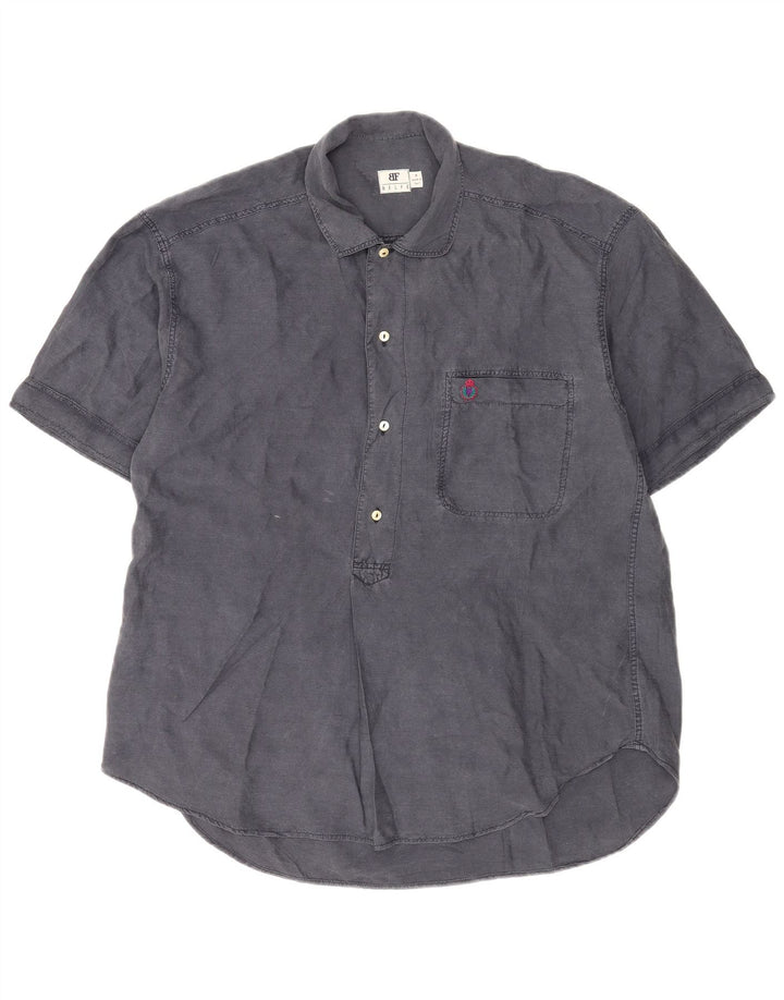 Camicia pullover a maniche corte da uomo Belfe & Belfe in seta grigio medio