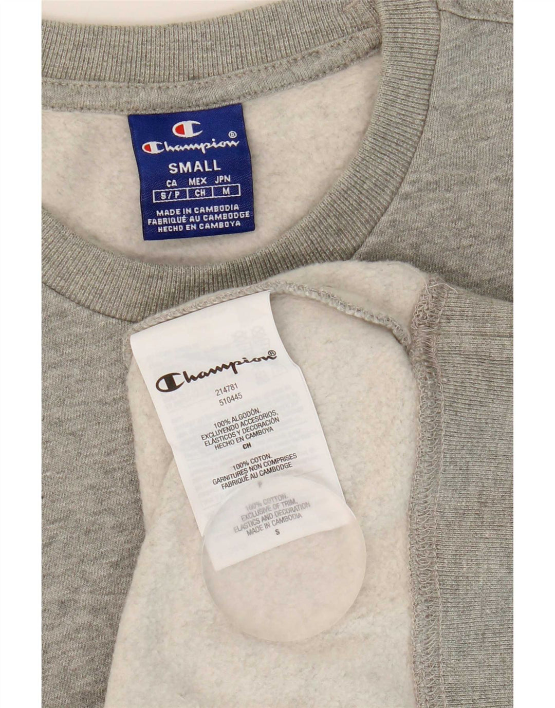 Felpa da uomo Champion Small in cotone grigio