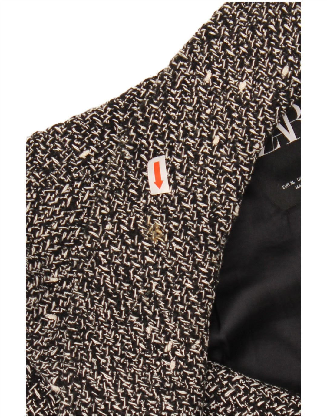 Giacca blazer corta oversize da donna ZARA UK 18 XL nera screziata