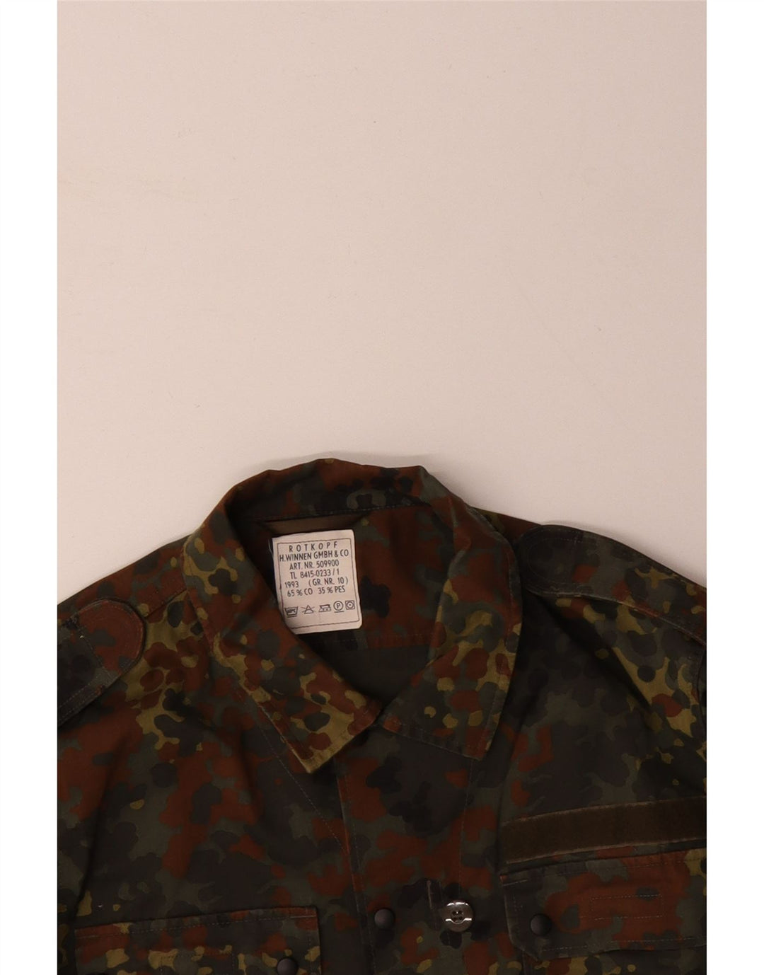 Camicia militare da uomo VINTAGE grande esercito di cotone mimetico kaki