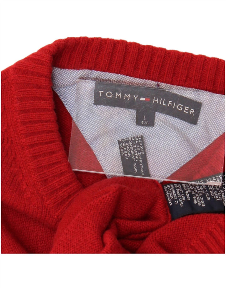 TOMMY HILFIGER Maglione da uomo girocollo grande lana rossa