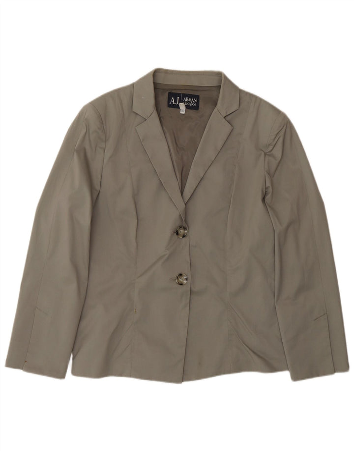 Giacca blazer da donna a 2 bottoni Armani Jeans US 14 XL cotone grigio
