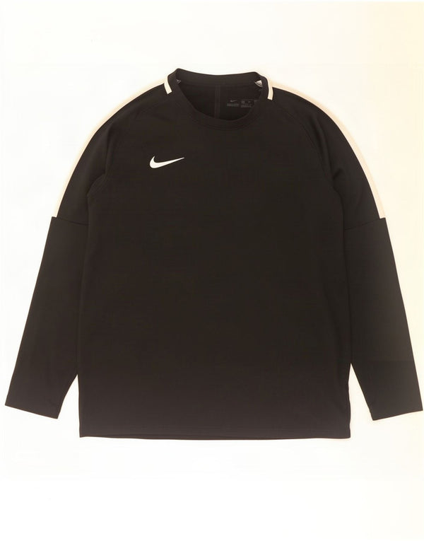 Maglia Nike da uomo Dri Fit a maniche lunghe, grande, in poliestere color block nero