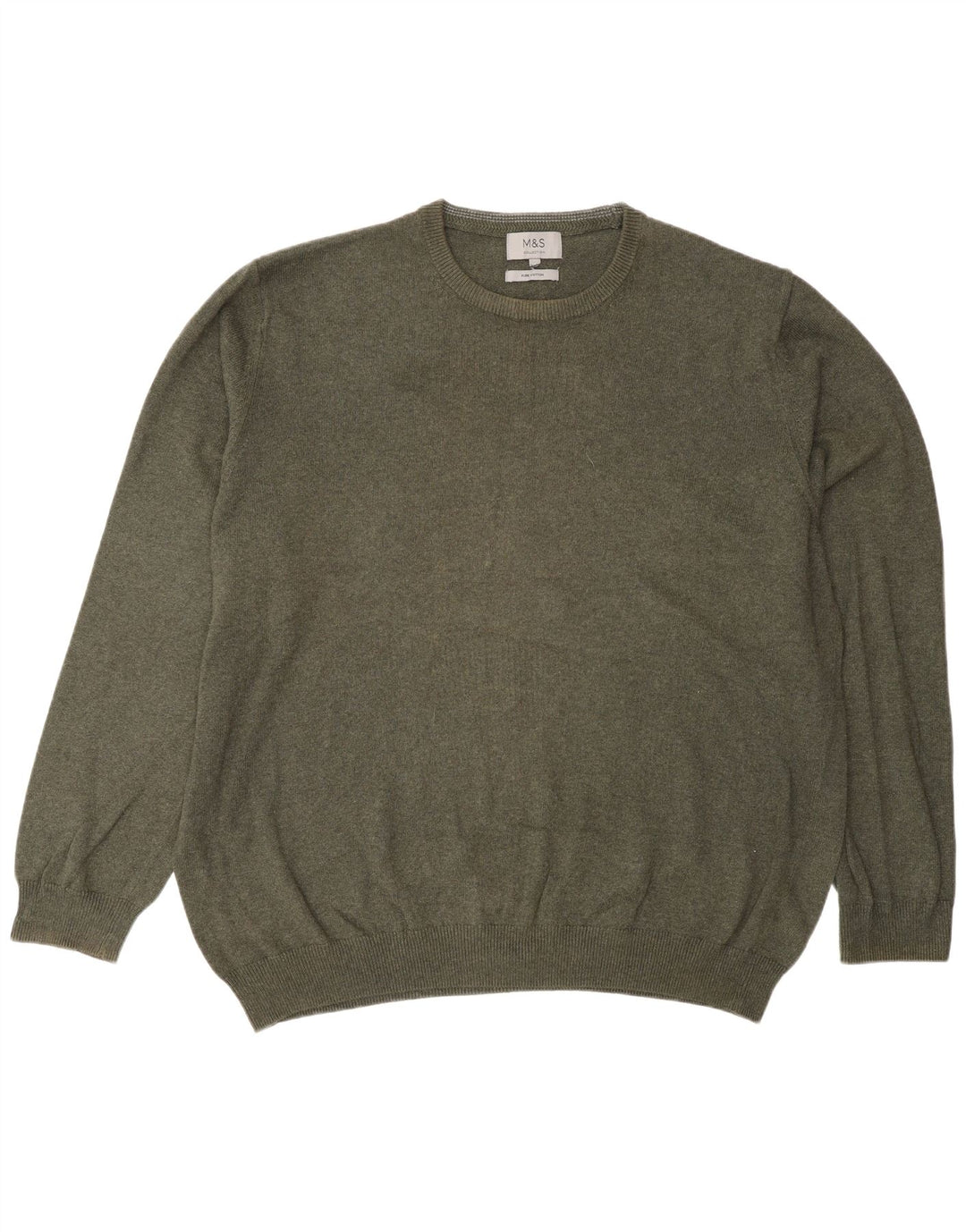 Maglione maglione girocollo da uomo Marks & Spencer 2XL cotone verde