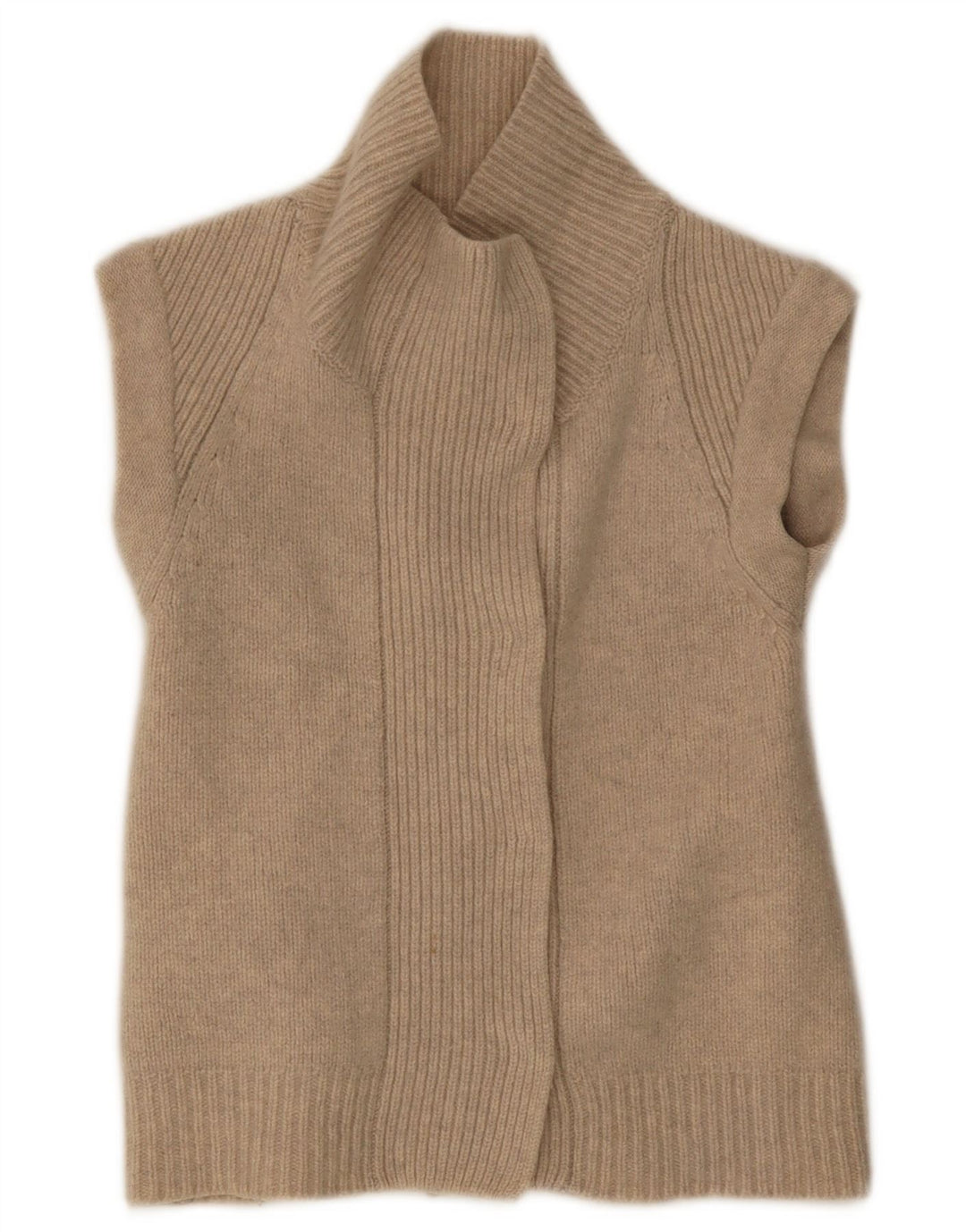 Maglione cardigan aperto senza maniche da donna Gap UK 8 piccolo Beige