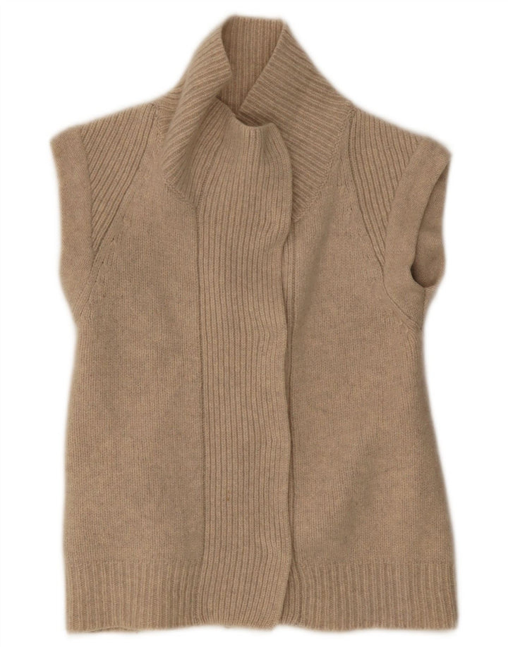 Maglione cardigan aperto senza maniche da donna Gap UK 8 piccolo Beige