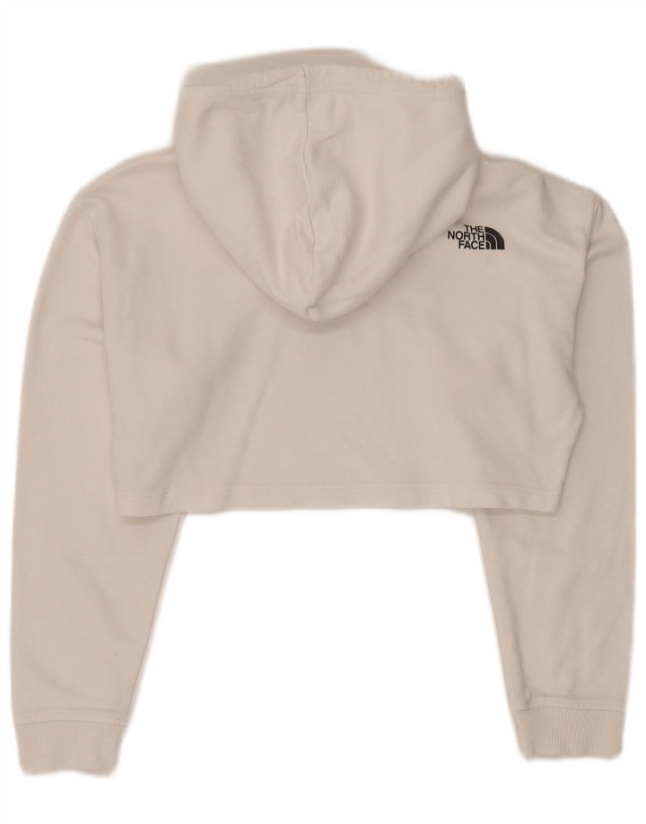 THE NORTH FACE Maglione corto con cappuccio grafico oversize da donna UK 6 XS Bianco