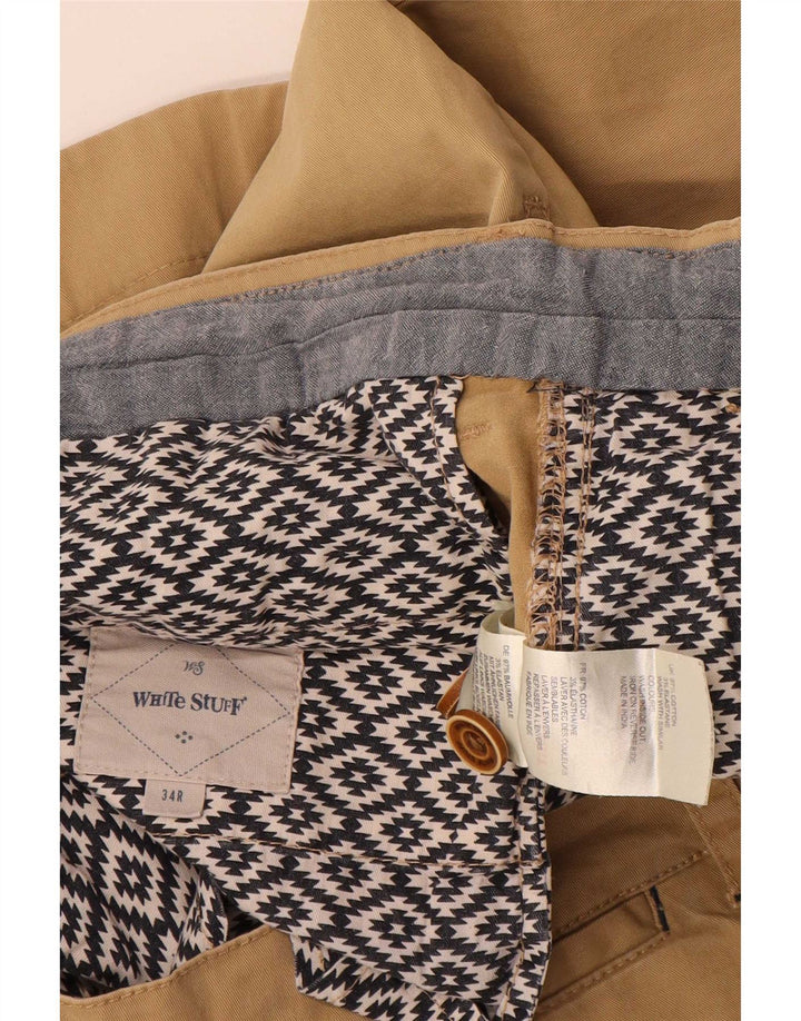 Pantaloncini chino da uomo White Stuff W34 grandi in cotone beige