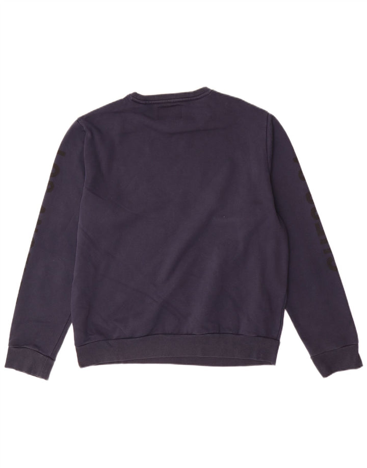 Guess Felpa grafica da uomo Maglione grande in cotone blu navy