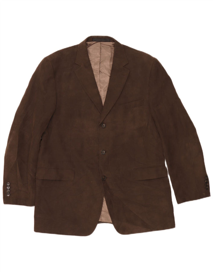 Giacca blazer in velluto a coste a 3 bottoni Marks & Spencer da uomo UK 42 grande marrone