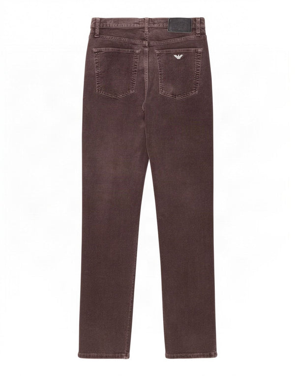 Pantaloni dritti in velluto a coste da uomo Armani W33 L32 Marrone