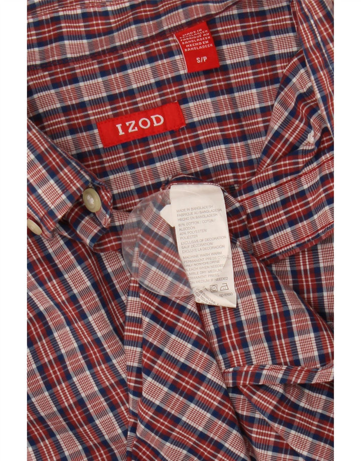 Camicia da uomo IZOD piccola in cotone a quadri rossi