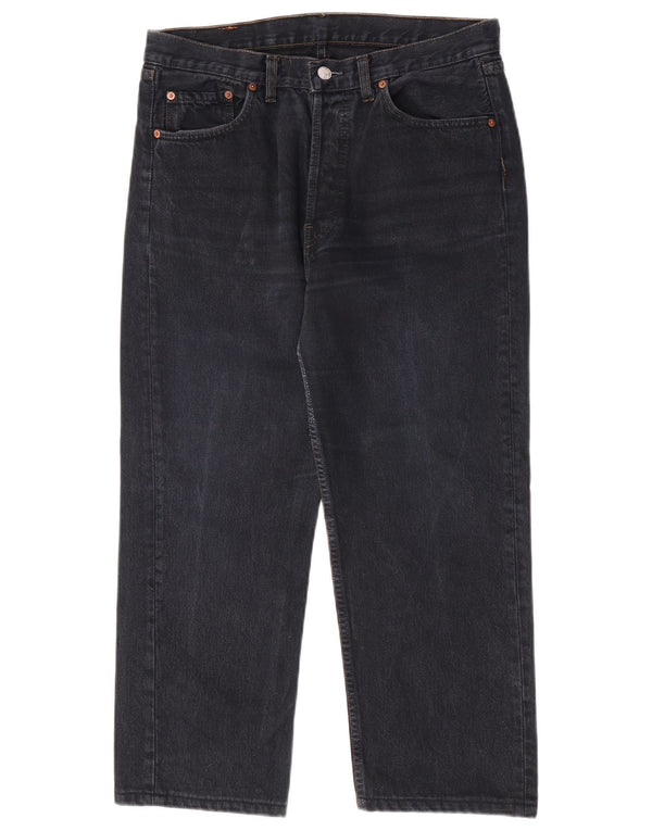 Levi's Mens 501 Cropped Straight Jeans W34 L25 Navy Blue Cotton