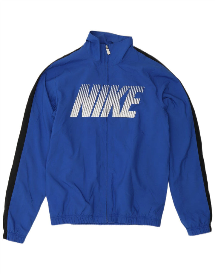 Giacca da ginnastica NIKE da uomo con grafica, piccola, in poliestere color block blu