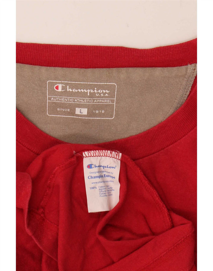 Champion Top grafico da uomo manica lunga grande rosso cotone