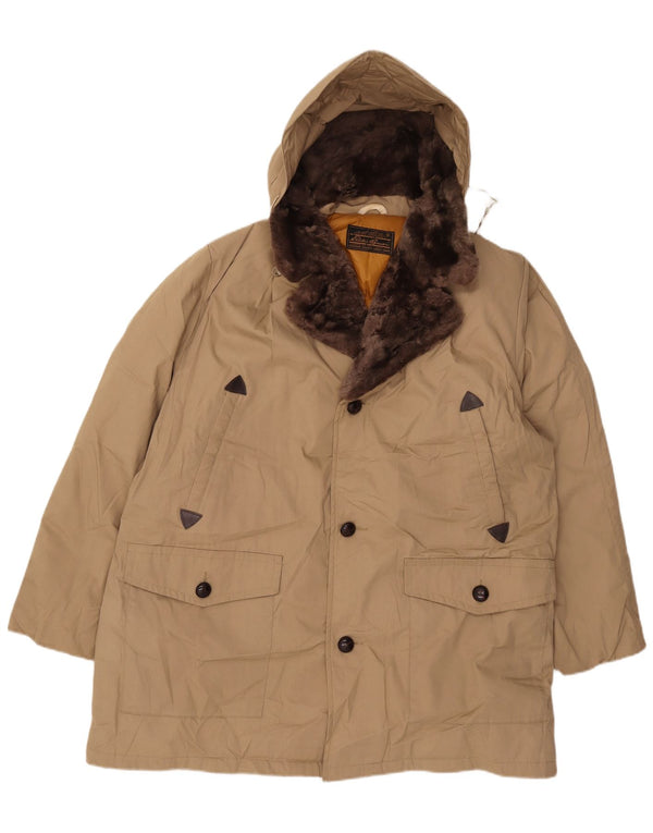 Giacca imbottita con cappuccio da uomo Eddie Bauer UK 42 XL Beige
