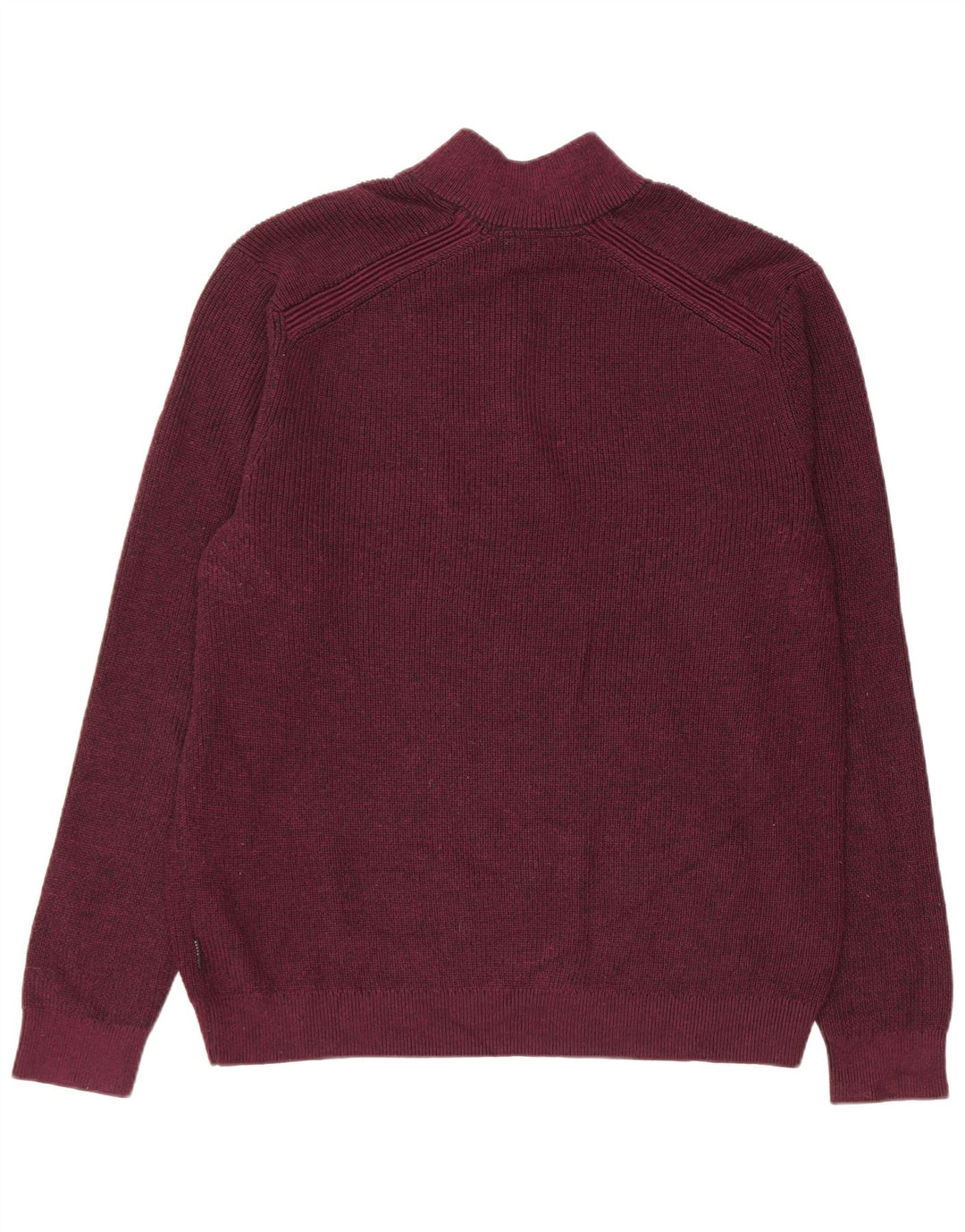 Maglione da uomo con collo con zip Ted Baker taglia 6 2XL poliestere bordeaux