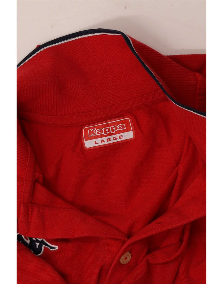 Polo Kappa da uomo a righe grandi rosse