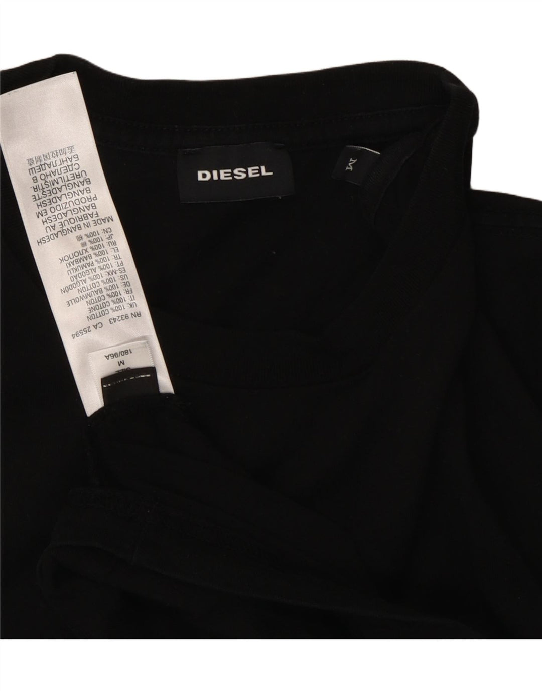T-shirt da uomo DIESEL Top in cotone nero medio