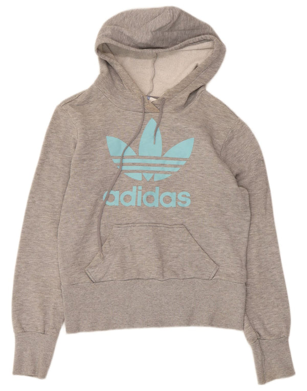 Felpa con cappuccio Adidas Graphic Regular Fit da donna UK 10 Small Grey Sports