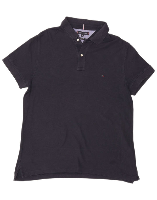 Polo slim fit da uomo Tommy Hilfiger 2XL cotone blu navy