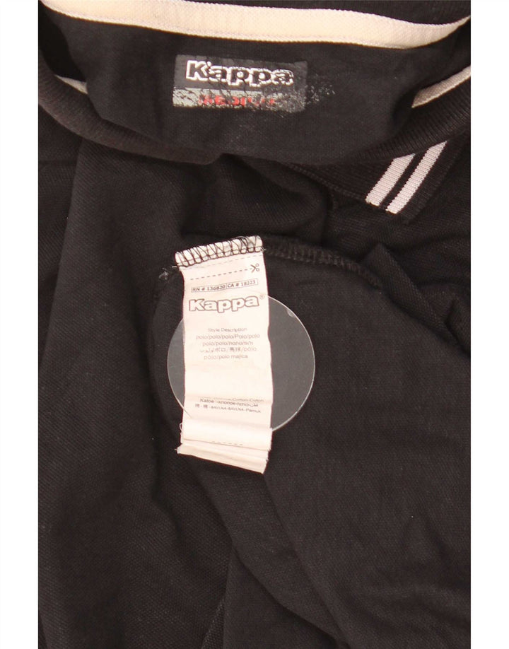 Polo Kappa Uomo Cotone Rigato Medio Nero