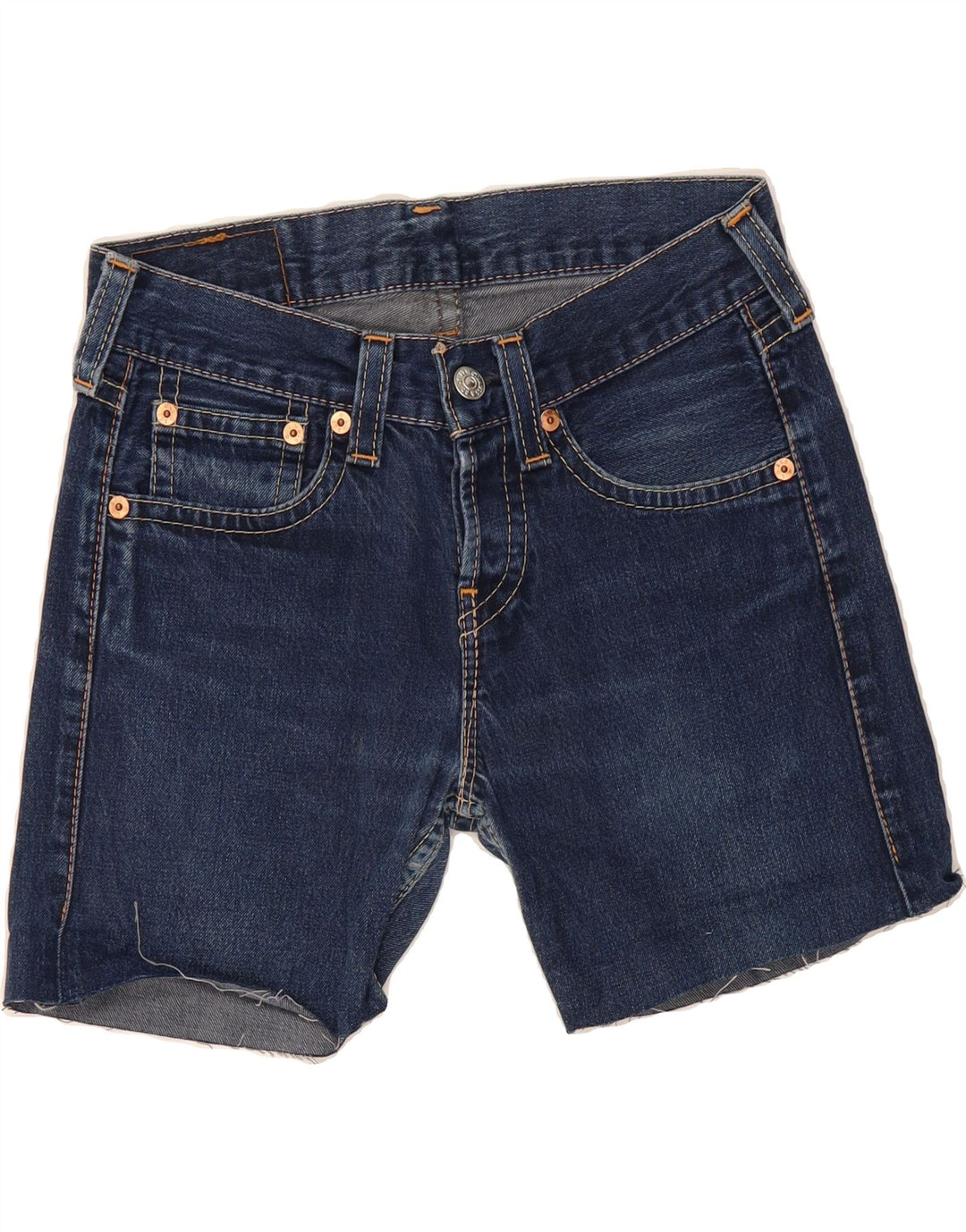 LEVI'S Womens 907 Denim Shorts W29 Medium Navy Blue Cotton Vintage Levi's and Second-Hand Levi's from Messina Hembry 