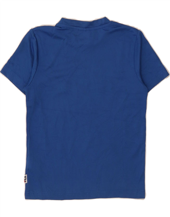 FILA Boys Graphic T-Shirt Top 9-10 Years Blue Vintage Fila and Second-Hand Fila from Messina Hembry 