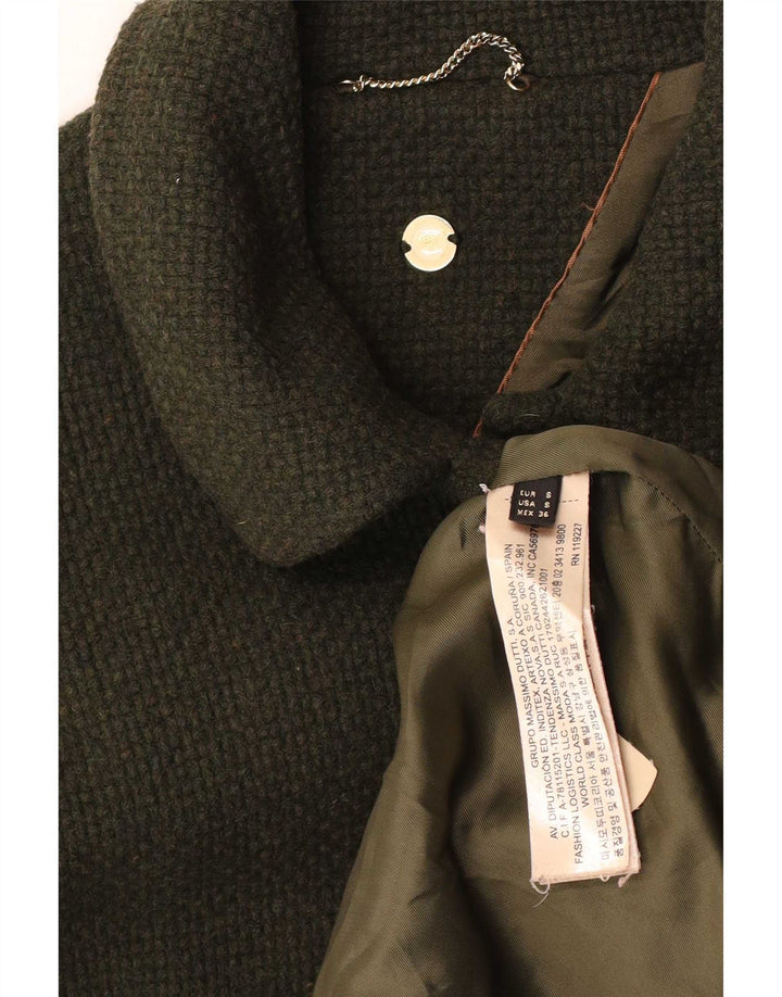 Soprabito oversize da donna Massimo Dutti UK 10 piccolo in lana kaki