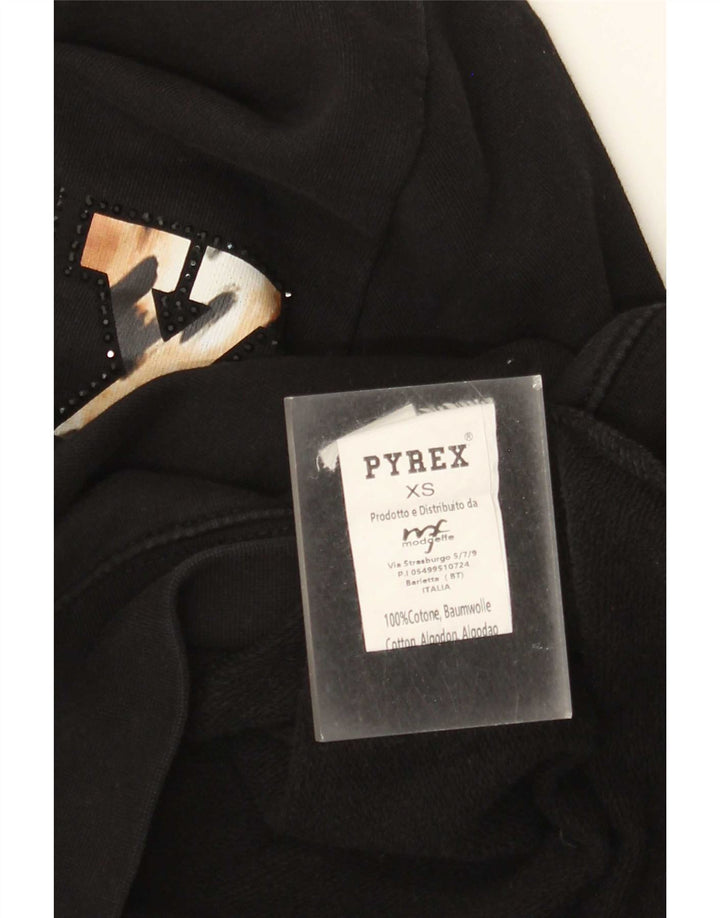 Felpa grafica da donna Pyrex Jumper UK 6 XS cotone nero