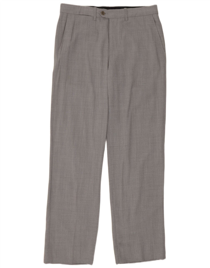Pantaloni da abito dritti da uomo Zara EU 40 medio W31 L33 lana grigia