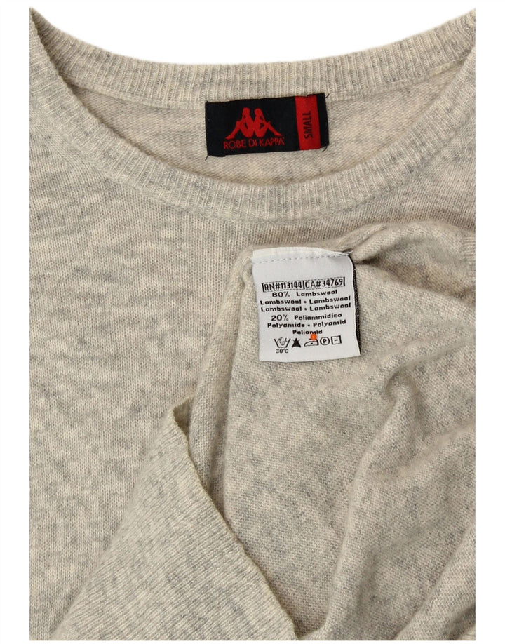 KAPPA Maglione da uomo con scollo a barca Maglione piccolo in lana d'agnello screziata grigia