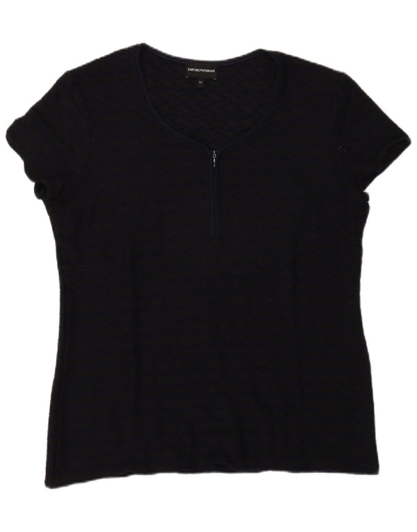 T-shirt da donna Emporio Armani IT 52 2XL Blu navy geometrico