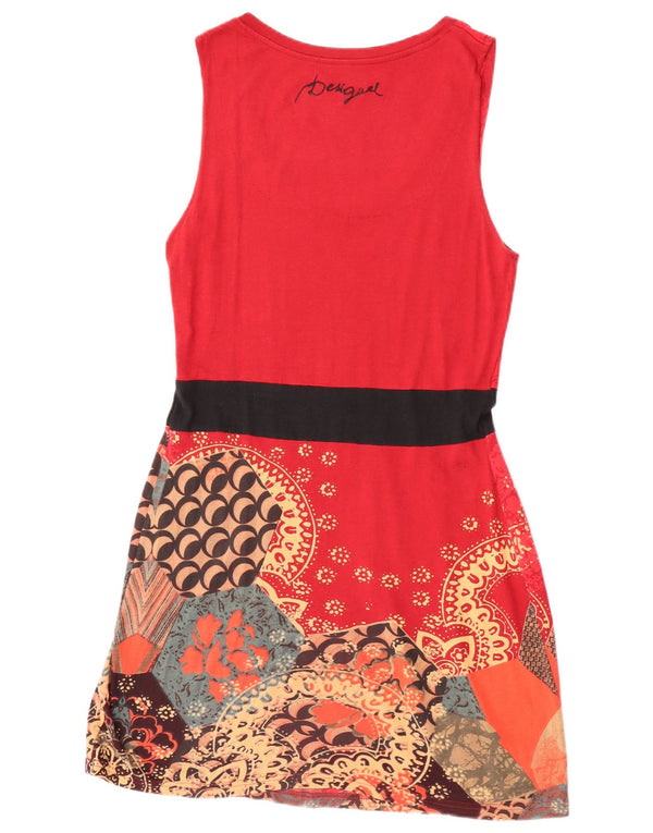 Desigual Abito tubino senza maniche con grafica da donna UK 14 Grande rosso floreale