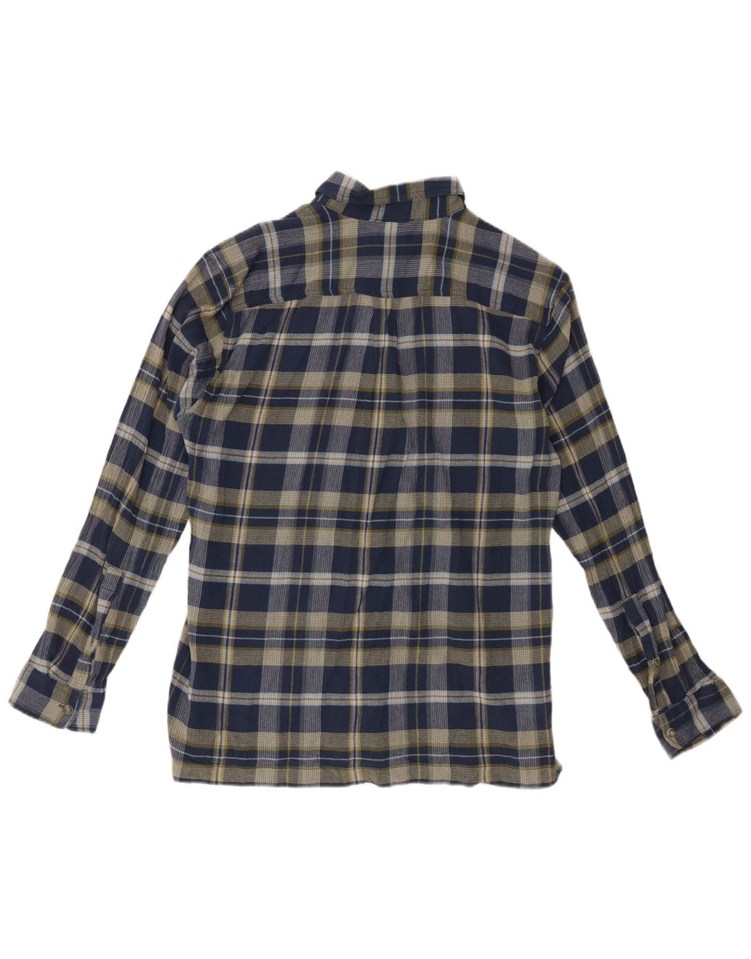 EDDIE BAUER Camicia da uomo in flanella dalla vestibilità classica, cotone medio a quadri blu navy