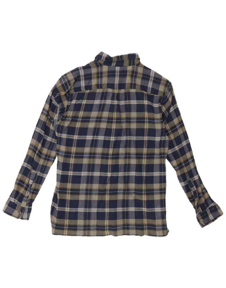 EDDIE BAUER Camicia da uomo in flanella dalla vestibilità classica, cotone medio a quadri blu navy