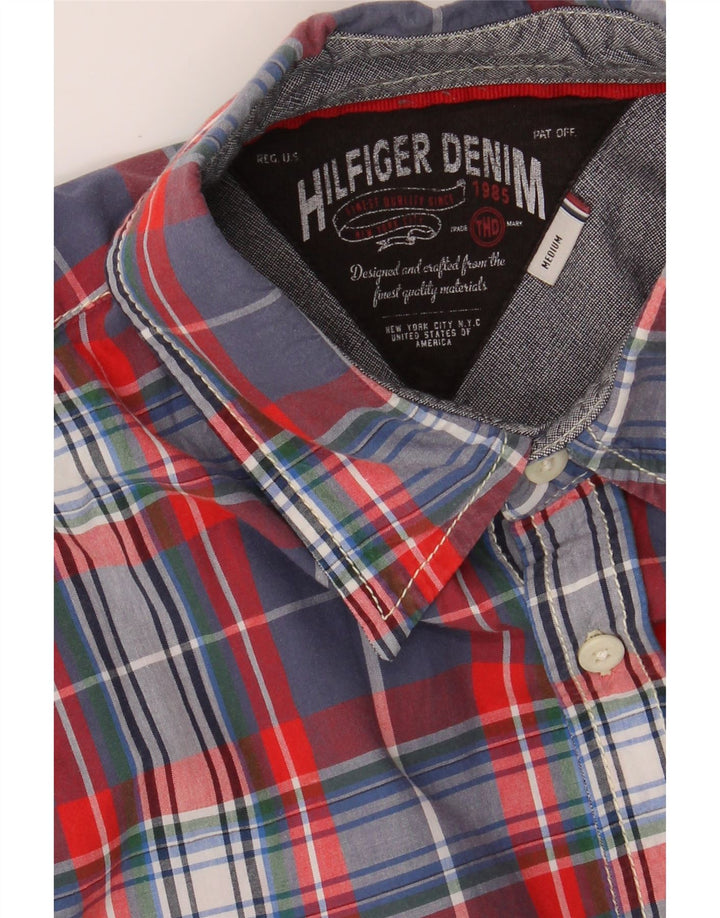 TOMMY HILFIGER Mens Shirt Medium Red Check Cotton Vintage Tommy Hilfiger and Second-Hand Tommy Hilfiger from Messina Hembry 