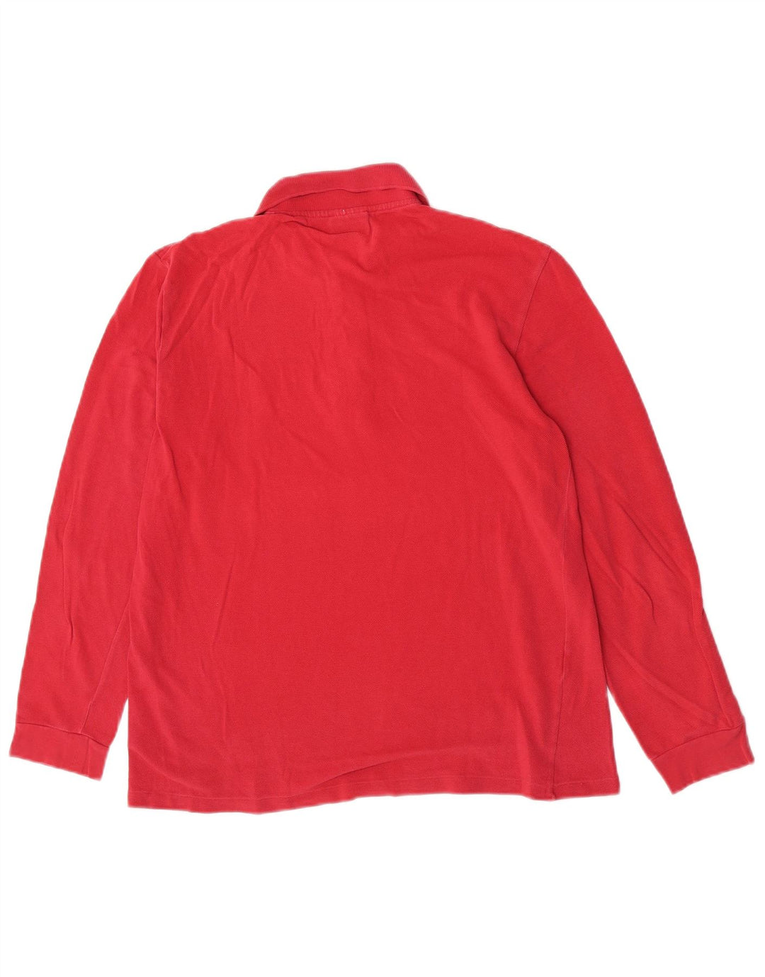 Polo da uomo a maniche lunghe Lacoste taglia 4, cotone rosso medio
