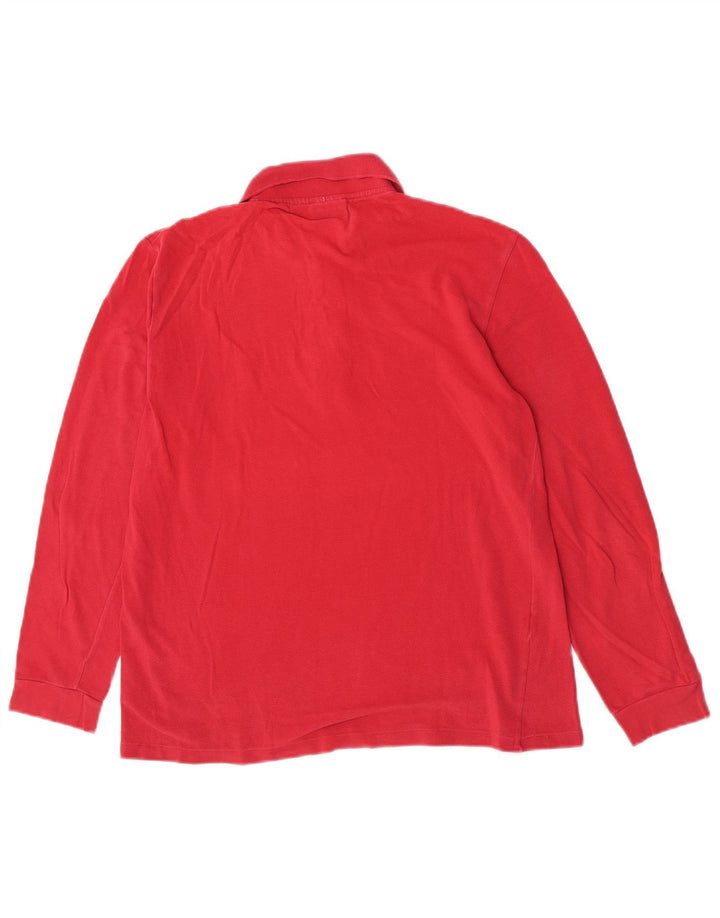 Polo da uomo a maniche lunghe Lacoste taglia 4, cotone rosso medio