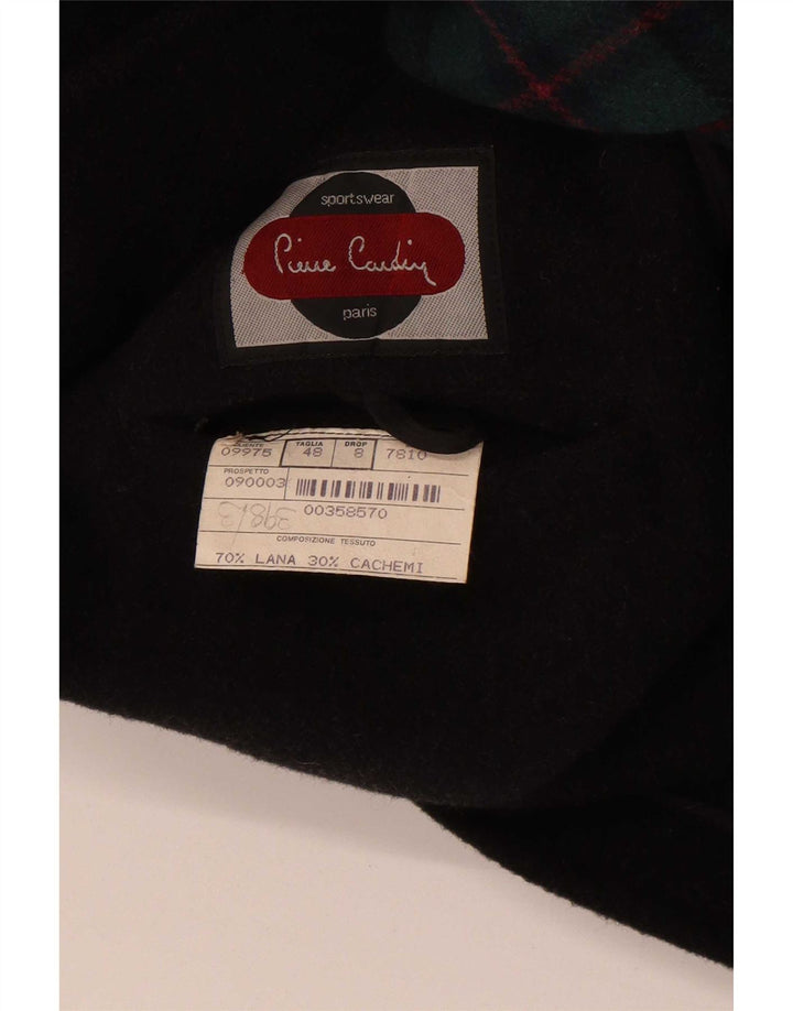 Montgomery con cappuccio da uomo Pierre Cardin IT 48 Lana a quadri nera media
