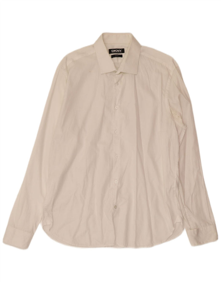 Camicia Dkny da uomo slim fit in cotone bianco medio